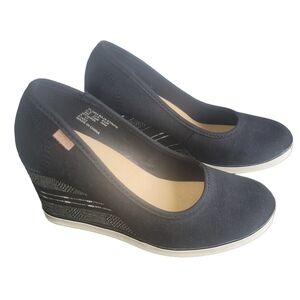 Keds Black Flora Baja Stripe Wedge Shoes Sz.6M